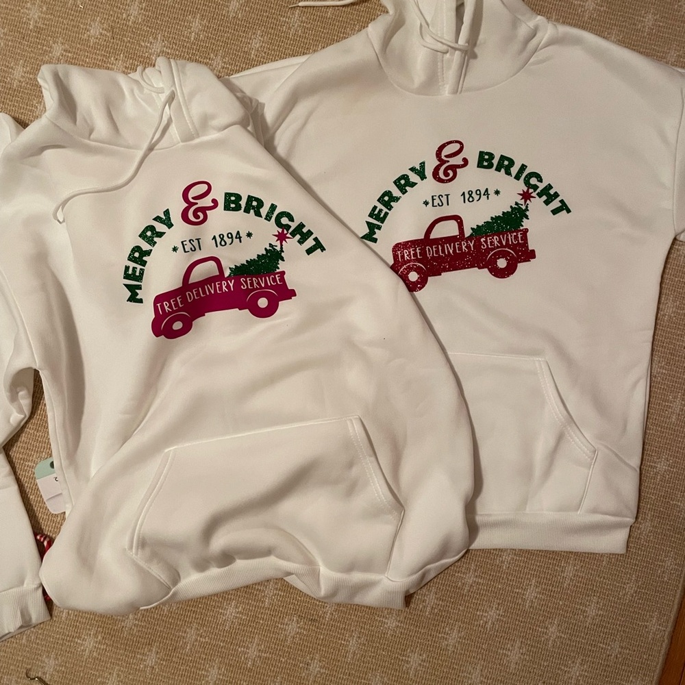 Merry and Bright hoodie handmade